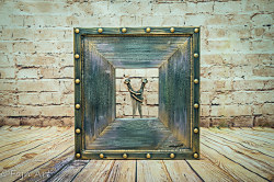 Industriál zaľubenci rám patina staré drevo 4